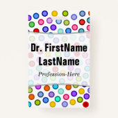 vele kleurrijke cirkels; Persoonlijke naamkaart Badge (Achterkant)