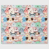 Vele kleurrijke Dogs Design Wrapping Paper Roll Cadeaupapier (Vlak)