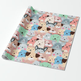 Vele kleurrijke Dogs Design Wrapping Paper Roll Cadeaupapier
