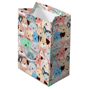 Vele kleurrijke honden medium cadeauzakje