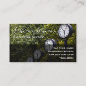 Vele klokken motivatie grijs rechthoekmonogram visitekaartje (Achterkant)