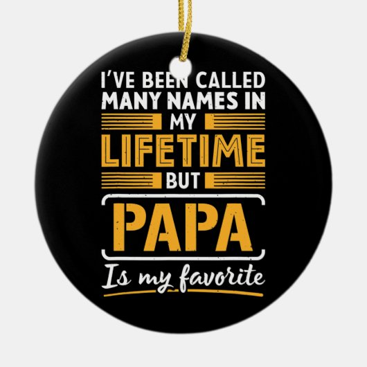 Vele namen genoemd Papa is favoriete papa Keramisch Ornament (Voorkant)