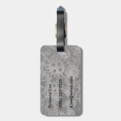 Vele oude roestmetalen tandwielen of machineonderd bagagelabel (Achterkant verticaal)