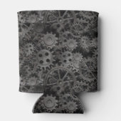 Vele oude roestmetalen tandwielen of machineonderd blikjeskoeler (Achterkant)