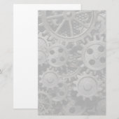 Vele oude roestmetalen tandwielen of machineonderd briefpapier (Voorkant / Achterkant)