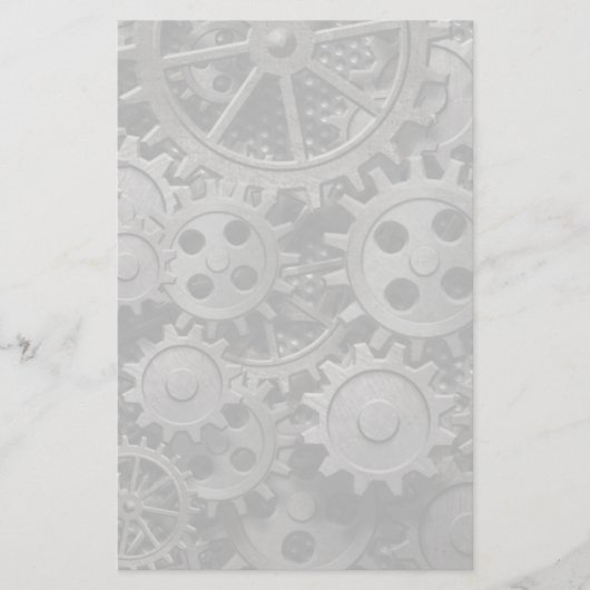 Vele oude roestmetalen tandwielen of machineonderd briefpapier (Voorkant)