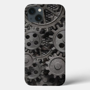 Vele oude roestmetalen tandwielen of machineonderd iPhone 13 hoesje