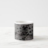 Vele oude roestmetalen tandwielen of machineonderd espresso kop (Voorkant)