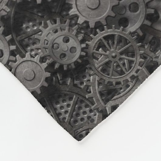 Vele oude roestmetalen tandwielen of machineonderd fleece deken (Hoek)