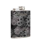 Vele oude roestmetalen tandwielen of machineonderd heupfles (Rechts)