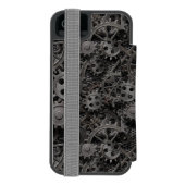 Vele oude roestmetalen tandwielen of machineonderd incipio iPhone portemonnee hoesje (Agenda Achterkant)