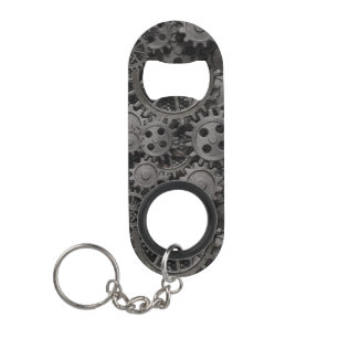 Vele oude roestmetalen tandwielen of machineonderd sleutelhanger flessenopener