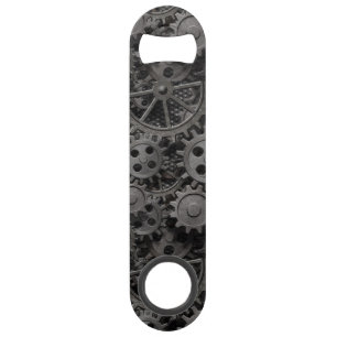 Vele oude roestmetalen tandwielen of machineonderd speed flessenopener