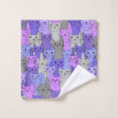 Vele Paarse keukenset voor ontwerpen voor katten Bad Handdoek (Wasdoekje)