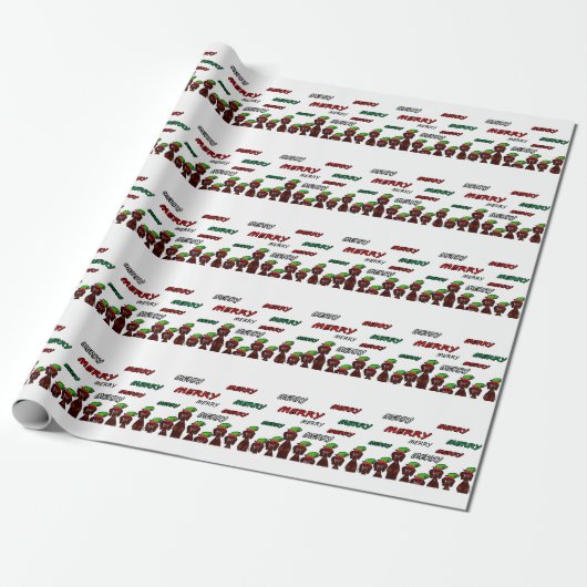 Vele prettige kerstkaarten cadeaupapier (Uitgerold)