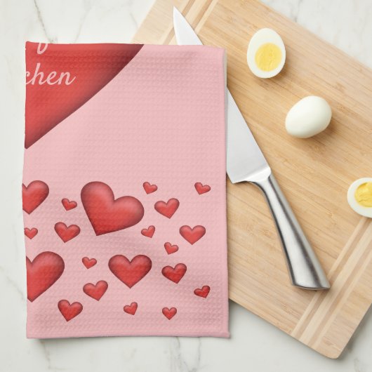 Vele rode harten met de Tekst van de Douane Theedoek (Quarter Fold)