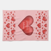 Vele rode harten met de Tekst van de Douane Theedoek (Horizontaal)