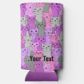 Vele roze Paarse katten Ontwerp Seltzer Koelbox Blikjeskoeler (Achterkant)