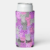 Vele roze Paarse katten Ontwerp Seltzer Koelbox Seltzer Blikjeskoeler (Seltzer Voorkant)
