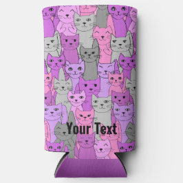 Vele roze Paarse katten Ontwerp Seltzer Koelbox Seltzer Blikjeskoeler