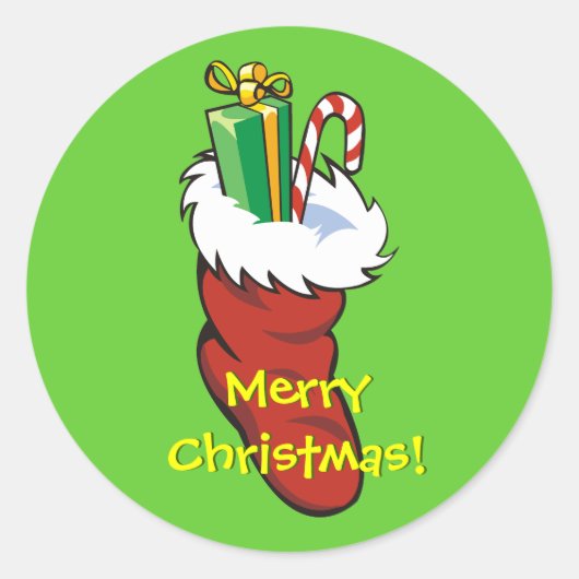 Vele Santa Stocking Ronde Sticker (Voorkant)