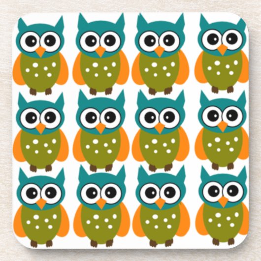 Vele Stomme en Kleurrijke Patroon van Eigenaren Onderzetter (Voorkant)