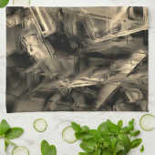 Vele verdraaide vierkantjes die met "penseelstreke theedoek (Gevouwen)