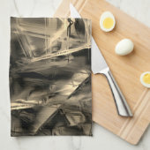 Vele verdraaide vierkantjes die met "penseelstreke theedoek (Quarter Fold)