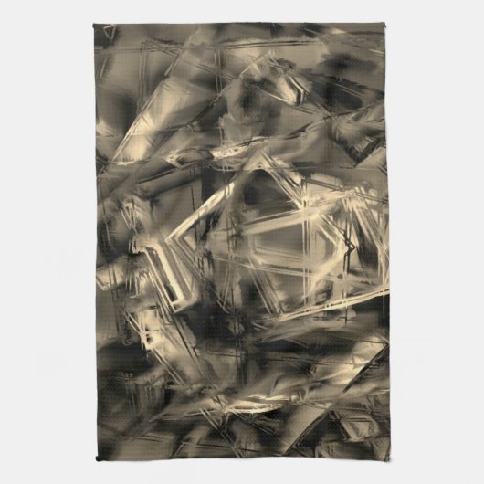 Vele verdraaide vierkantjes die met "penseelstreke theedoek (Verticaal)