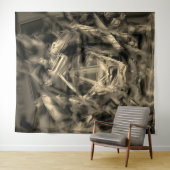 Vele verdraaide vierkantjes die met "penseelstreke wandkleed (In Situ (horizontaal))