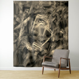 Vele verdraaide vierkantjes die met "penseelstreke wandkleed