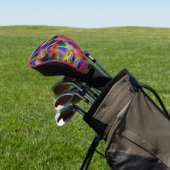 Vele verdraaide vierkantjes met kleurige "penseels golfheadcover (Insitu)