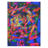 Vele verdraaide vierkantjes met kleurige "penseels tafelkleed (Voorkant)