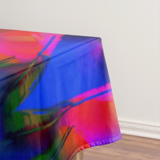 Vele verdraaide vierkantjes met kleurige "penseels tafelkleed (Voorbeeld)