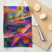 Vele verdraaide vierkantjes met kleurige "penseels theedoek (Quarter Fold)