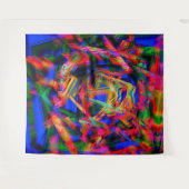 Vele verdraaide vierkantjes met kleurige "penseels wandkleed (Voorkant (horizontaal))