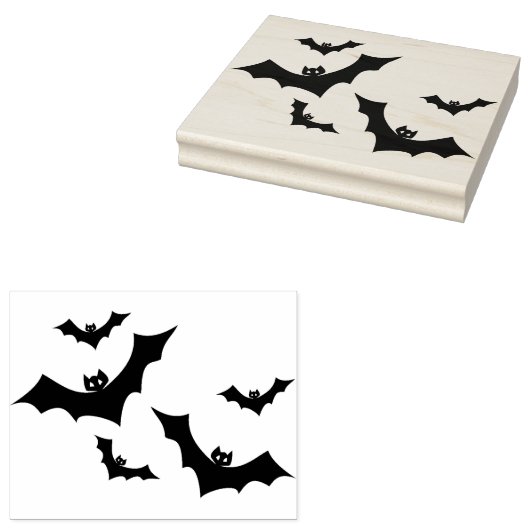 Vele vleermuizen van het silhouette kunstzegel rubberstempel (Gestempeld)