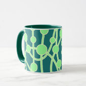 Vele Wegen II Mint Groen met Wit op Groen Mok (Voorkant links)