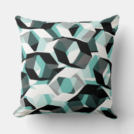 Vele zeshoeken met kleurloze delen op licht blauwg kussen