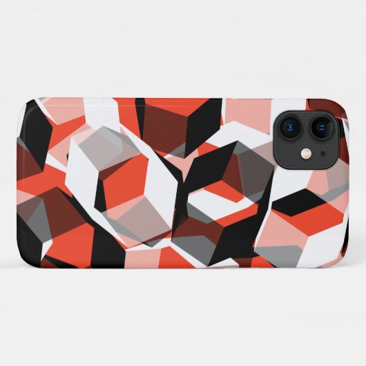 Vele zeshoeken met verkleurde delen, in lichtrood Case-Mate iPhone case (Achterkant (horizontaal))