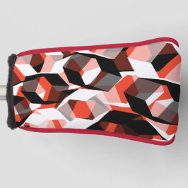 Vele zeshoeken met verkleurde delen, in lichtrood golfheadcover