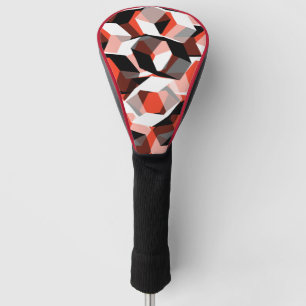 Vele zeshoeken met verkleurde delen, in lichtrood golfheadcover