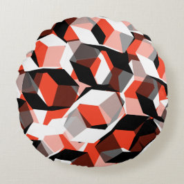 Vele zeshoeken met verkleurde delen, in lichtrood rond kussen