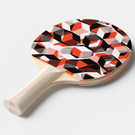 Vele zeshoeken met verkleurde delen, in lichtrood tafeltennisbatje