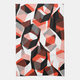 Vele zeshoeken met verkleurde delen, in lichtrood theedoek