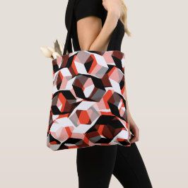 Vele zeshoeken met verkleurde delen, in lichtrood tote bag