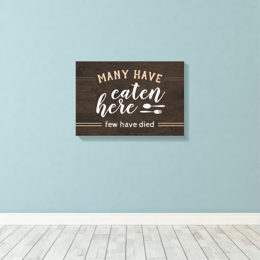 Velen hebben hier gegeten, maar weinig hebben de k canvas afdruk (Insitu (Houten vloer))