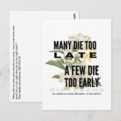 Velen sterven te laat en een paar te vroeg. NIETZS Briefkaart (Voorkant / Achterkant)