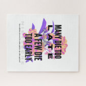 Velen sterven te laat en een paar te vroeg. NIETZS Legpuzzel (Horizontaal)