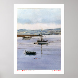 Velero en El Parrote (A Coruña) Poster